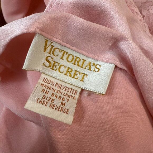 Vintage 80s 90s Victorias Secret Gold Label light pink lace camisole cropped fit - Picture 8 of 8